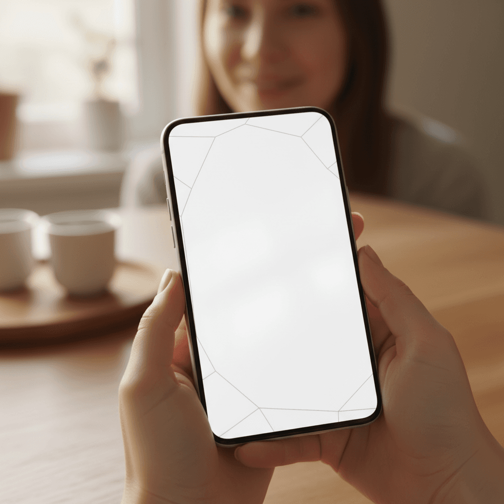 User interacting with a mobile app on their phone