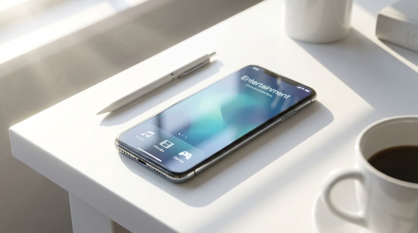 Mobile phone displaying a purposeful app interface design